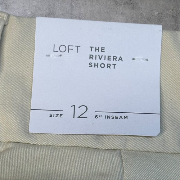 LOFT The Riviera Short Khaki Flat Front Cotton Blend Women's Size 12 - Picture 8 of 8